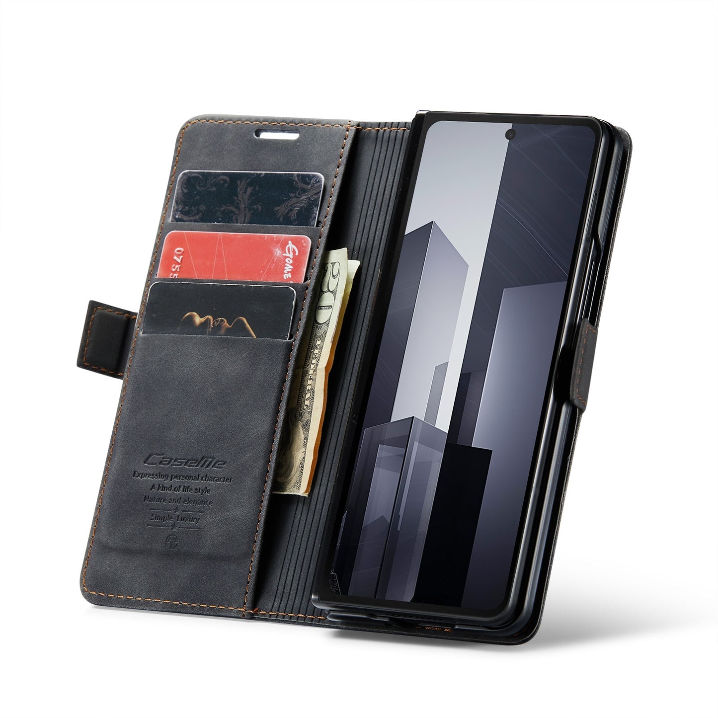 Z Fold 6 Slim Wallet Case - CaseMe - Black