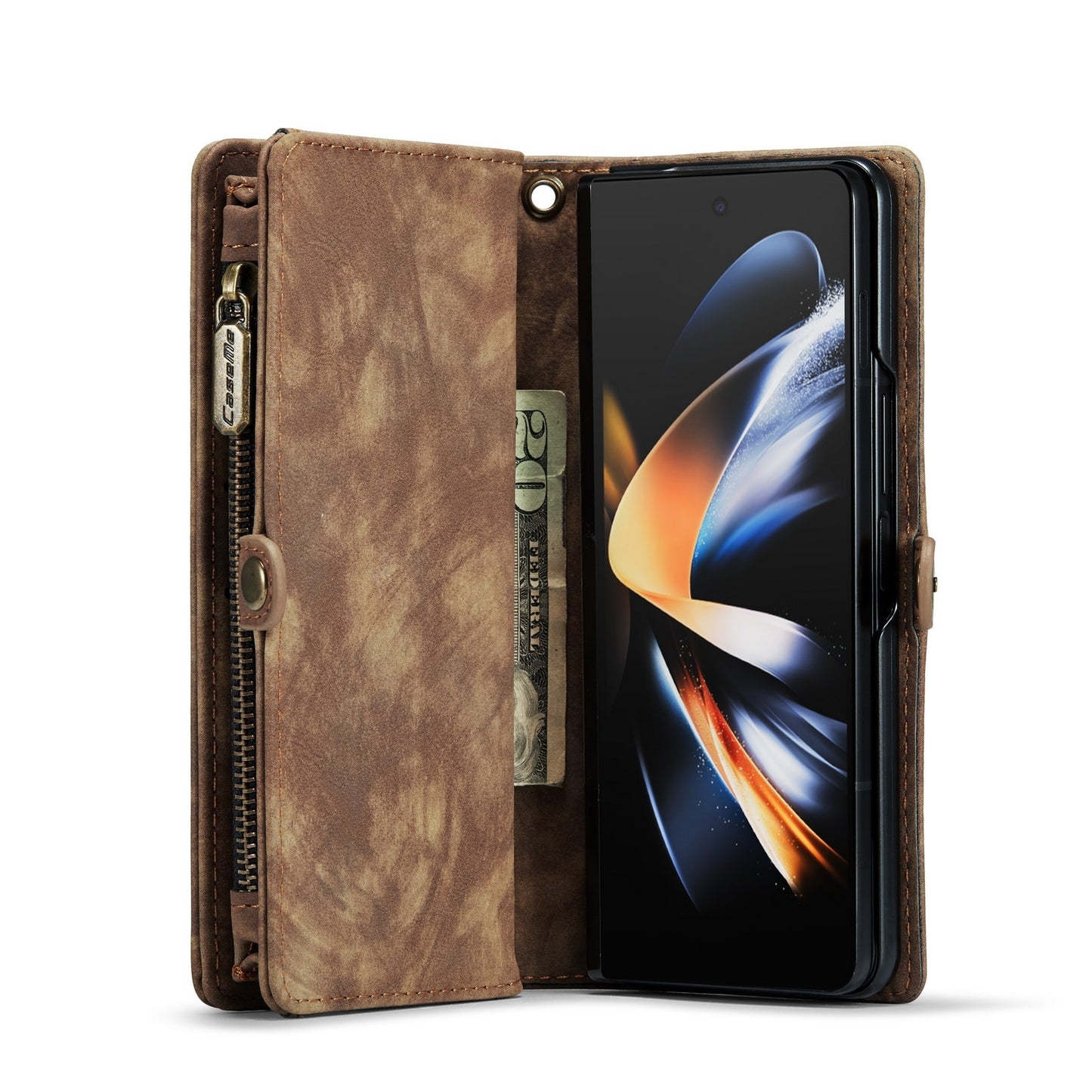 Z Fold 5 Multi-slot Wallet Case - Brown