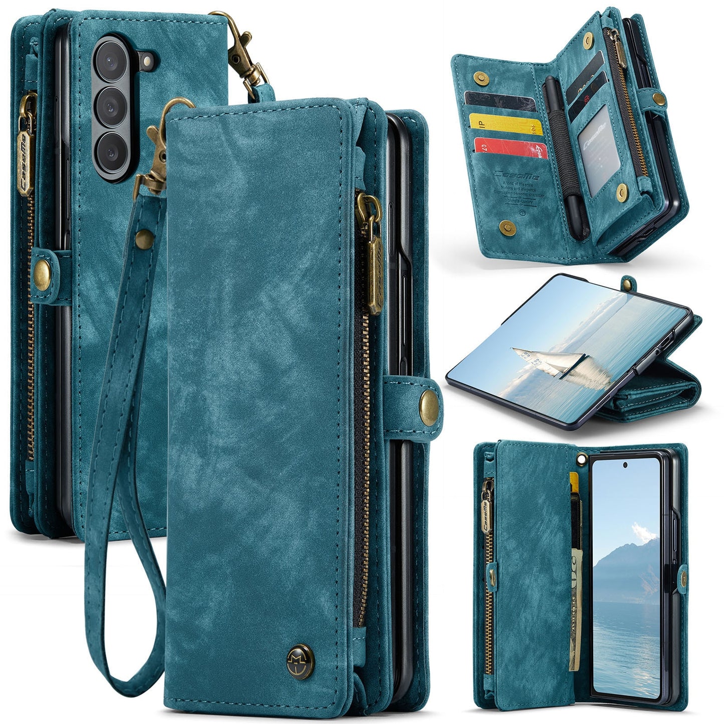 Z Fold 6 Multi-slot Wallet Case - CaseMe - Blue