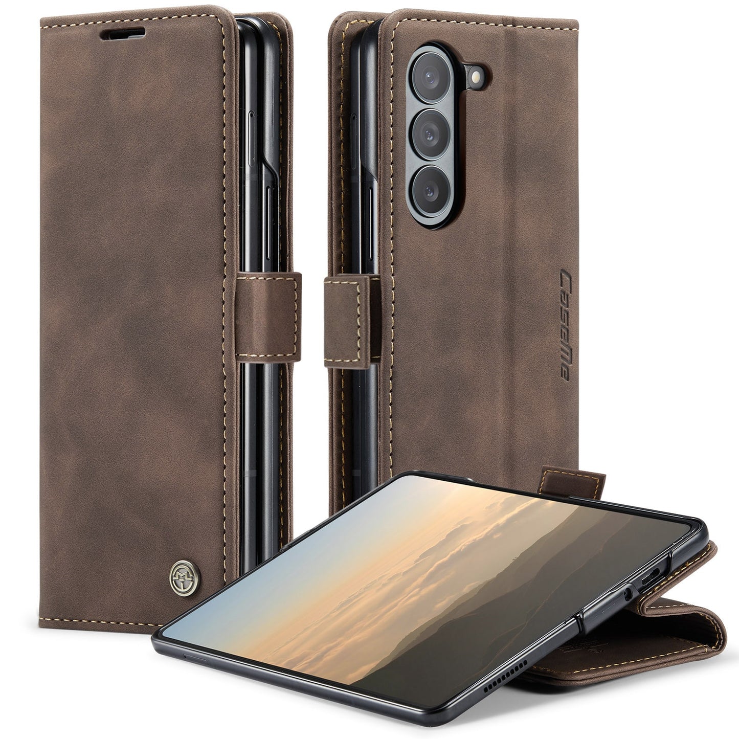 Z Fold 6 Slim Wallet Case - CaseMe - Brown