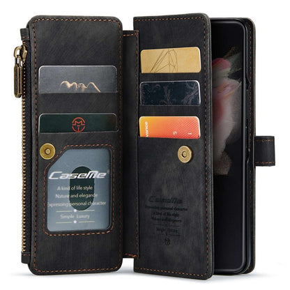 Z Fold 4 Zipper Wallet Book Cover - Black